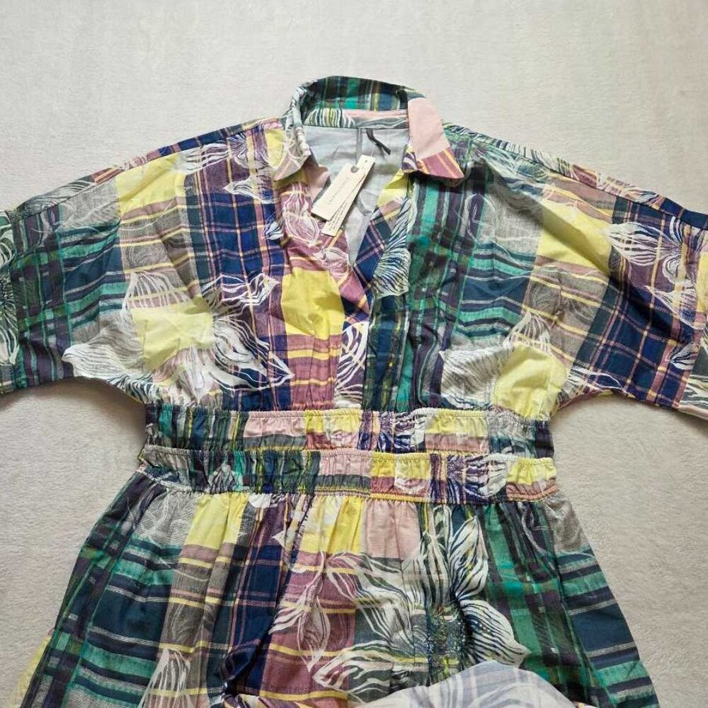 New L By Anthropologie The Somerset maxi shirt-dress in plaid floral - Picture 4 of 12